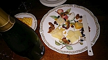 Start from Sparkling wine with several kinds of cheese
