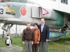 A suvenir picture with Prof. Kurotsu, Dr. English, his wife, and the back is F2 fighter in NDA garden.