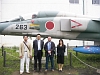A suvenir picture in the front of F-1 fighter. Dr. Hagita, Me, Dr. Detlef, Ms. Nishioka of NISSAN ARC
