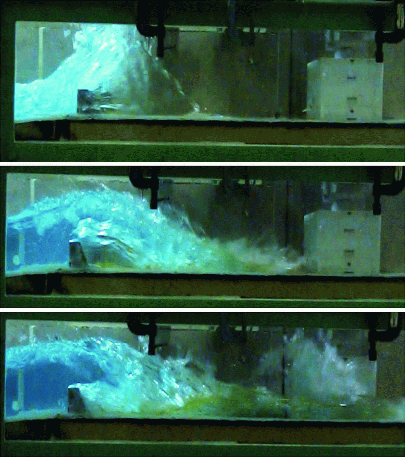 Experiment on tsunami pressure acting on structures