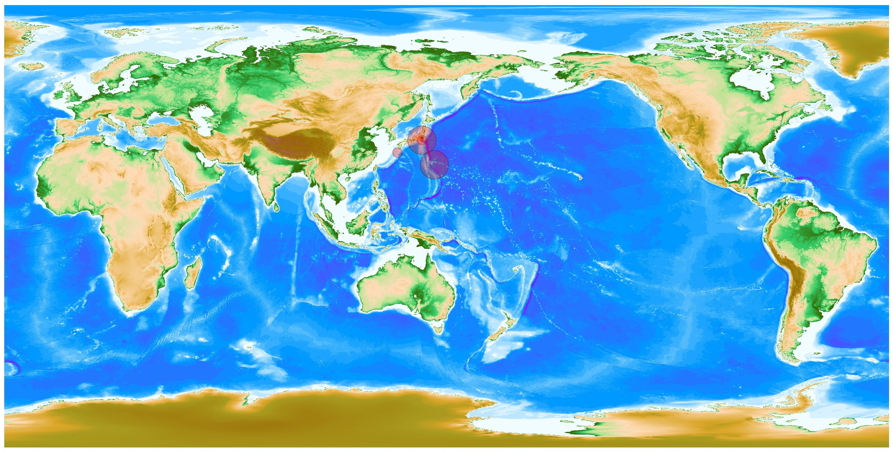 震源分布図のサンプル